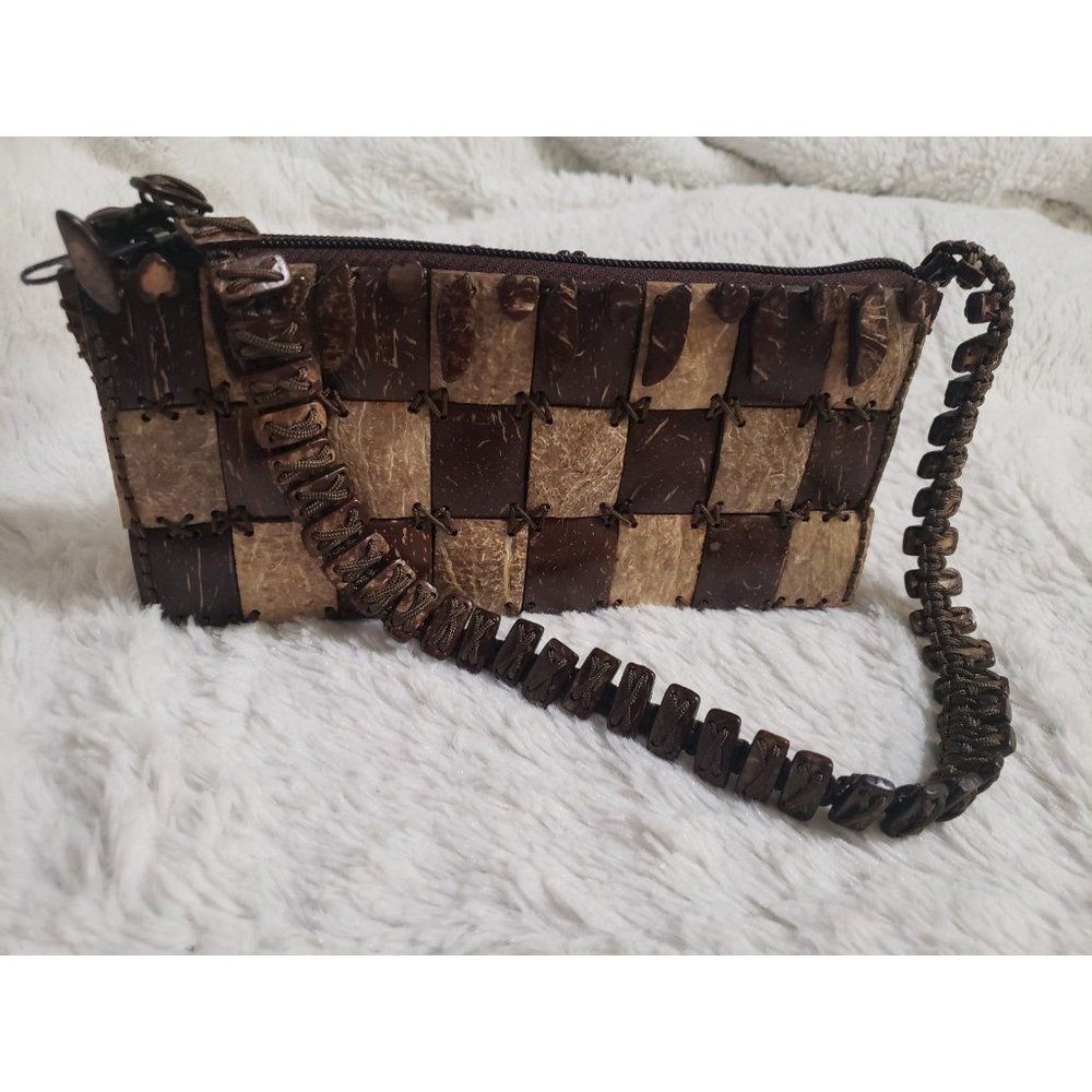 Handcrafted Coconut Shell Patchwork Purse - image 2